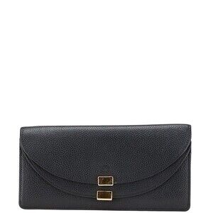 Chloe Georgia double flap long wallet black leather